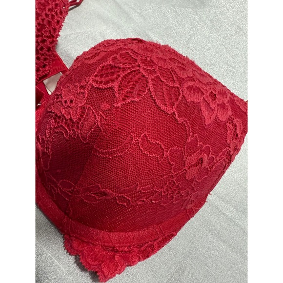 Victoria's Secret Very Sexy Push-Up Bra Red Lace Detail 34C - Picture 3 of 5